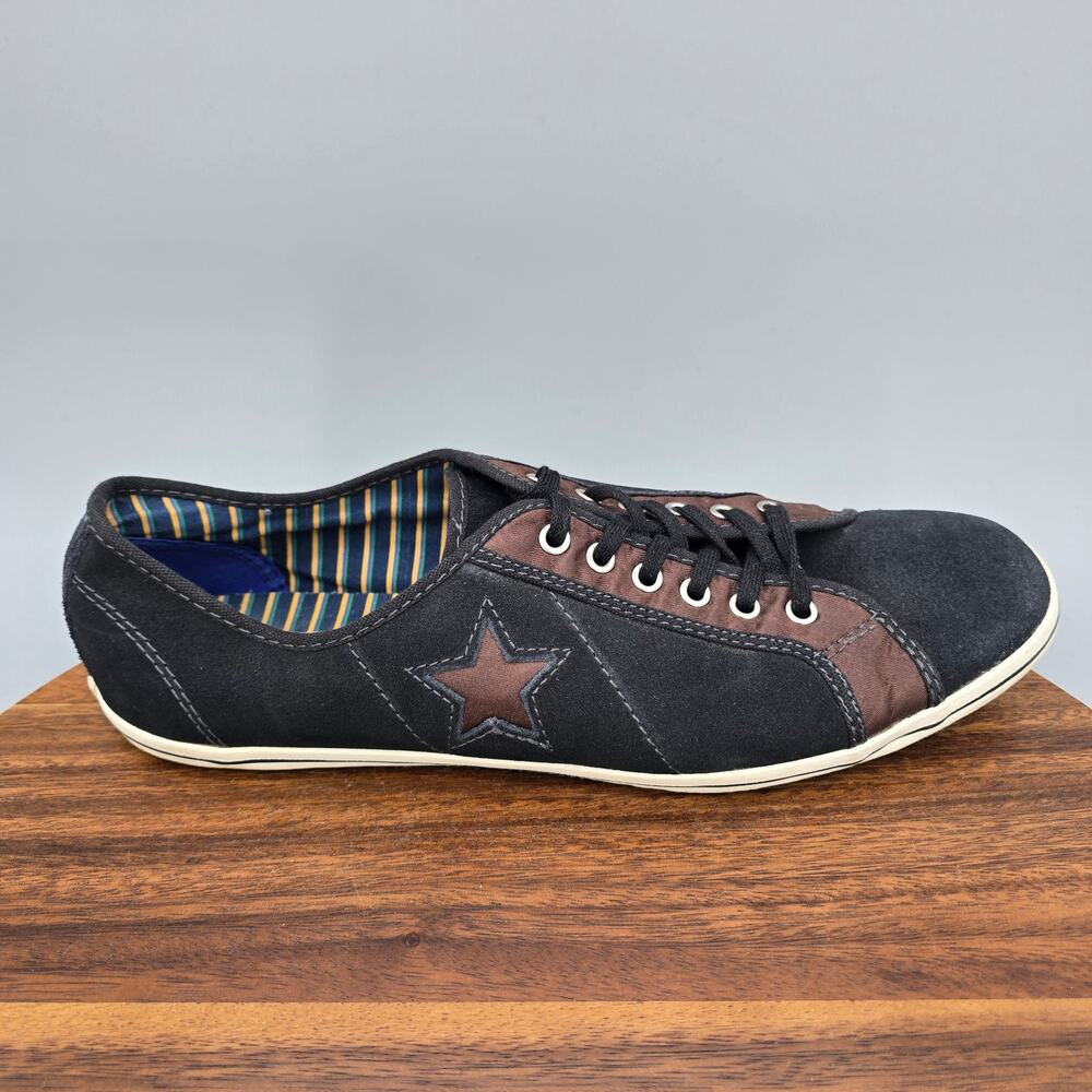 Converse One Star Slim Shoes Womens 11 Black Suede Leather Low Top Sneakers